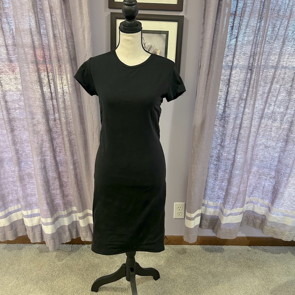 ATM Anthony Thomas Melillo Black Sheath Midi Dress